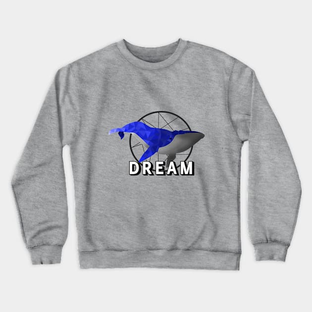 Blue dream whale Crewneck Sweatshirt by Faq-Qaf